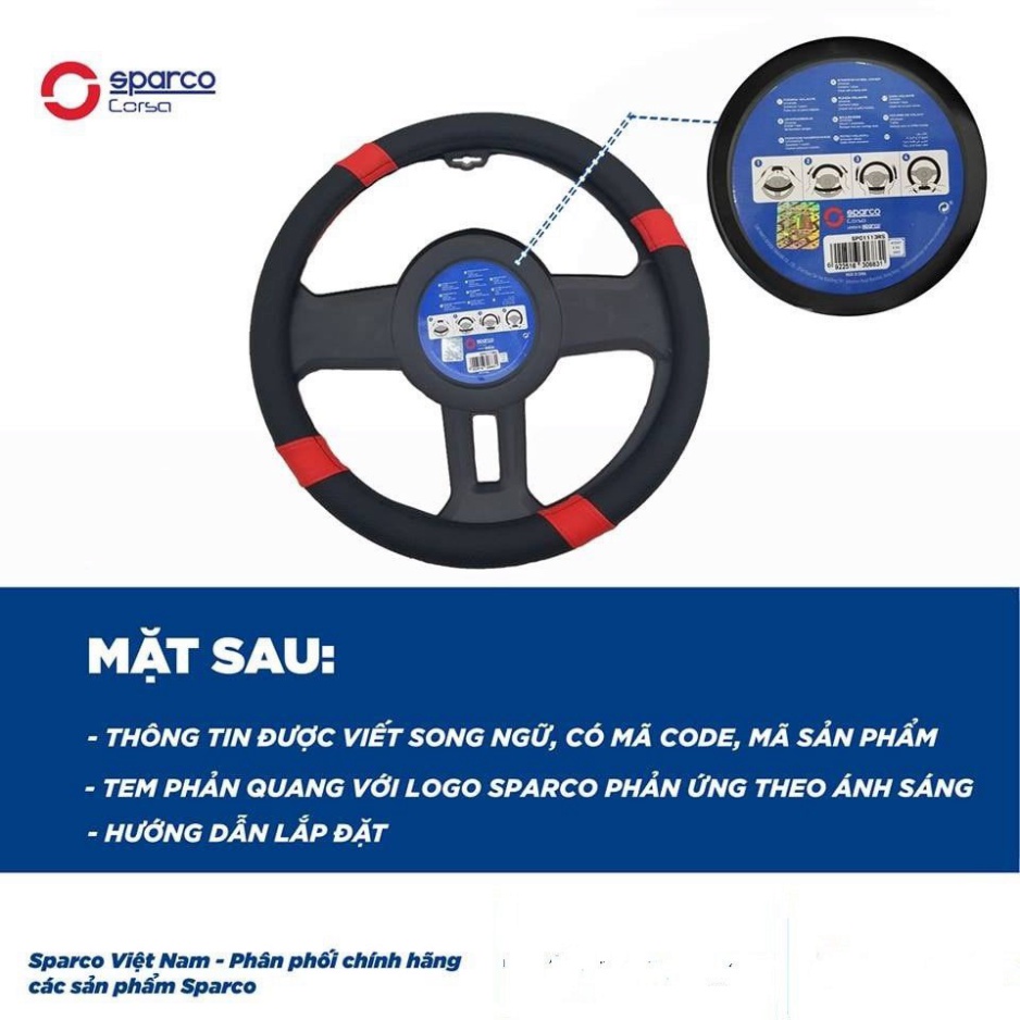 Bọc vô lăng Sparco Italia cao cấp - Cam Kết Chính Hãng - Vừa tất cả xe 4 đến 7 chỗ - Hàng mới về
