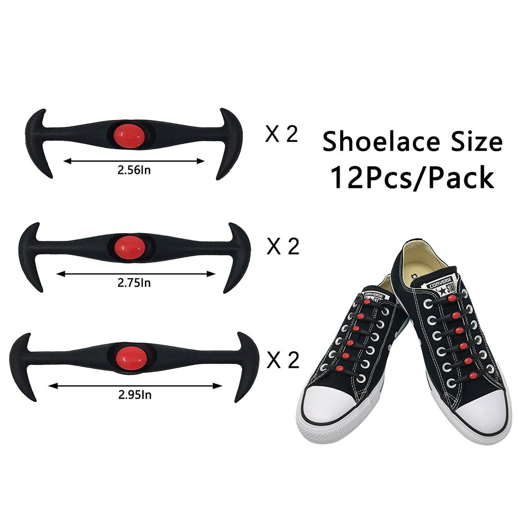 Dây giày cao su đàn hồi thông minh V-tie Shoelace chất liệu silicon thoải mái tiện lợi phong cách bộ 12 dây