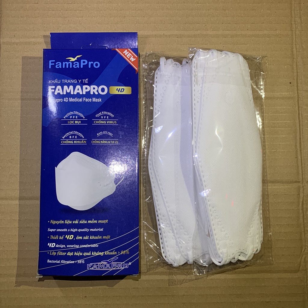 Khẩu Trang KF94 Hàn Quốc FAMAPRO Kiểu Dáng 4D Hộp 10 cái