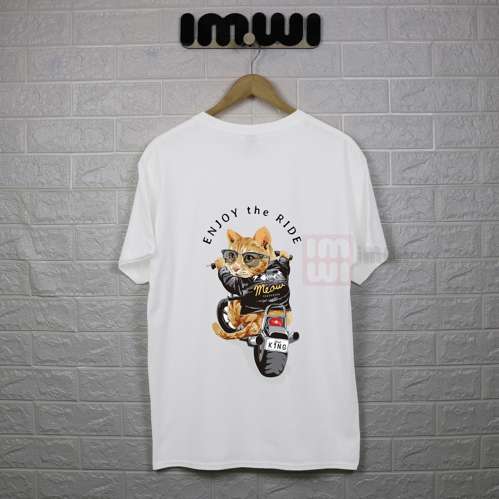 Áo thun cổ tròn TS2106408 in hình Cat vải Cotton 100% - Co giãn 4 chiều - Hàng cao cấp