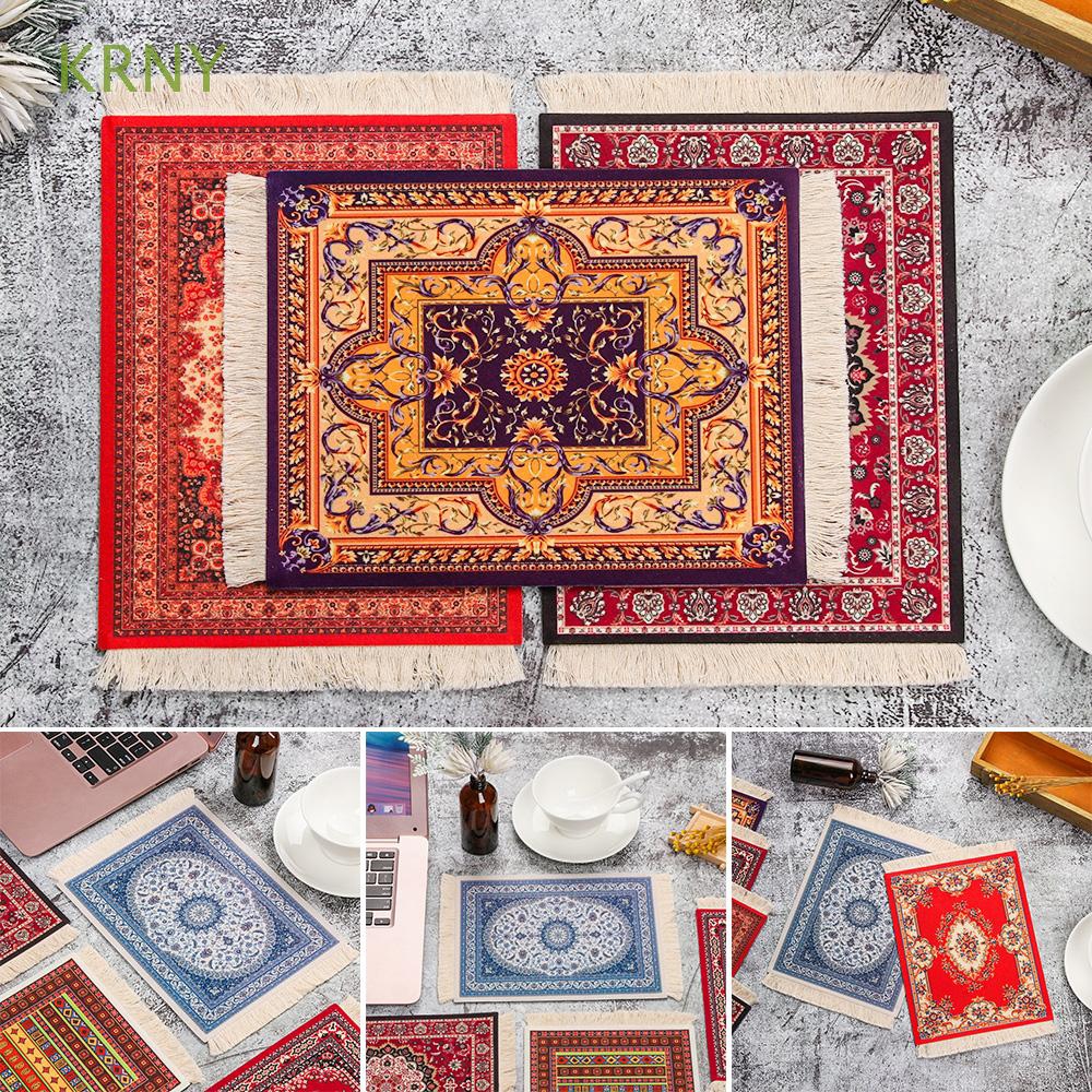 Miếng lót chuột chống trượt bằng vải lanh kiểu dáng retro bền đẹp