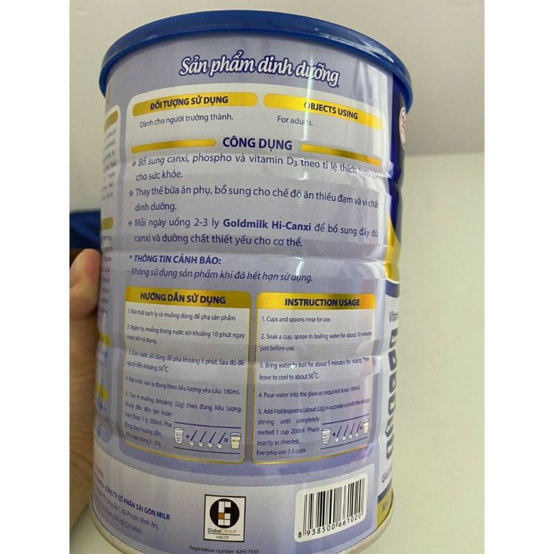 Sữa Gold Milk Hi-Canxi – hộp 900G