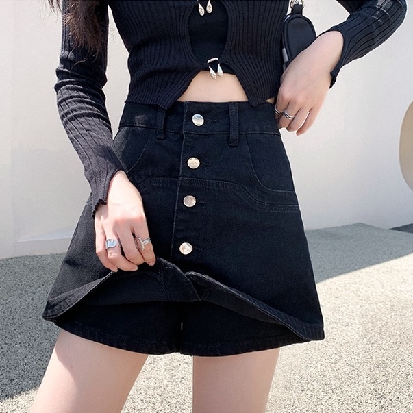 Chân váy denim ZHELIHANGFEI lưng cao dáng ôm dễ phối đồ