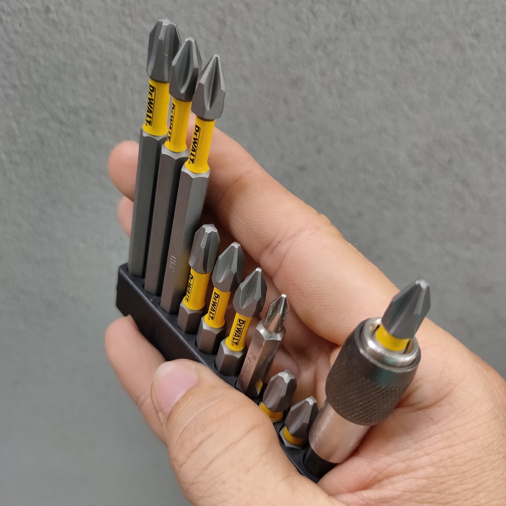 Bộ Mũi Vít DEWALT VẶN TAY_12 Món_Bao Gồm Hộp Đựng Và Đế Gài Sản Phẩm