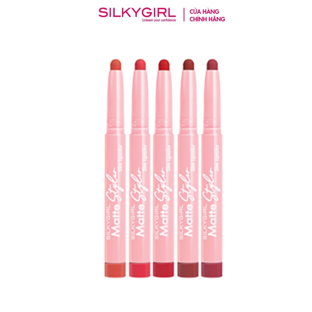 Son Bút Chì Mịn Mượt Lâu Phai Silkygirl Matte Styler Slim Lipcolor 1,4g