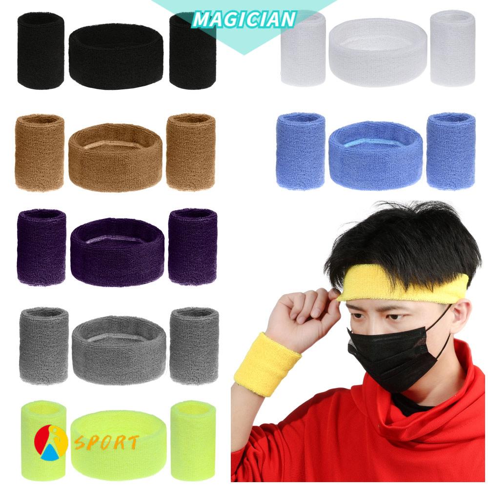 Bộ 3 Băng Đô Cotton Đeo Đầu Thấm Mồ Hôi Dùng Khi Chơi Thể Thao Bóng Rổ/Tập Gym