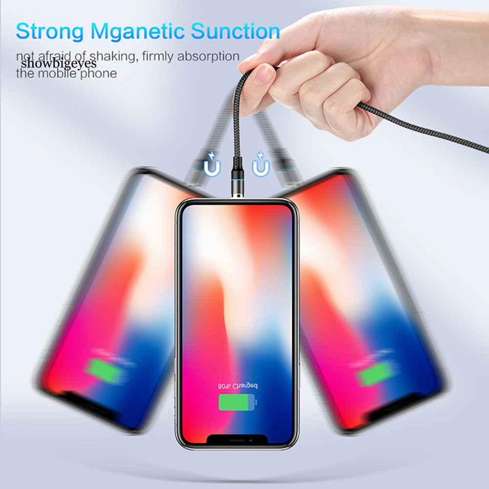 Cáp sạc nhanh từ tính 3A Micro USB Type-C cho Android iPhone