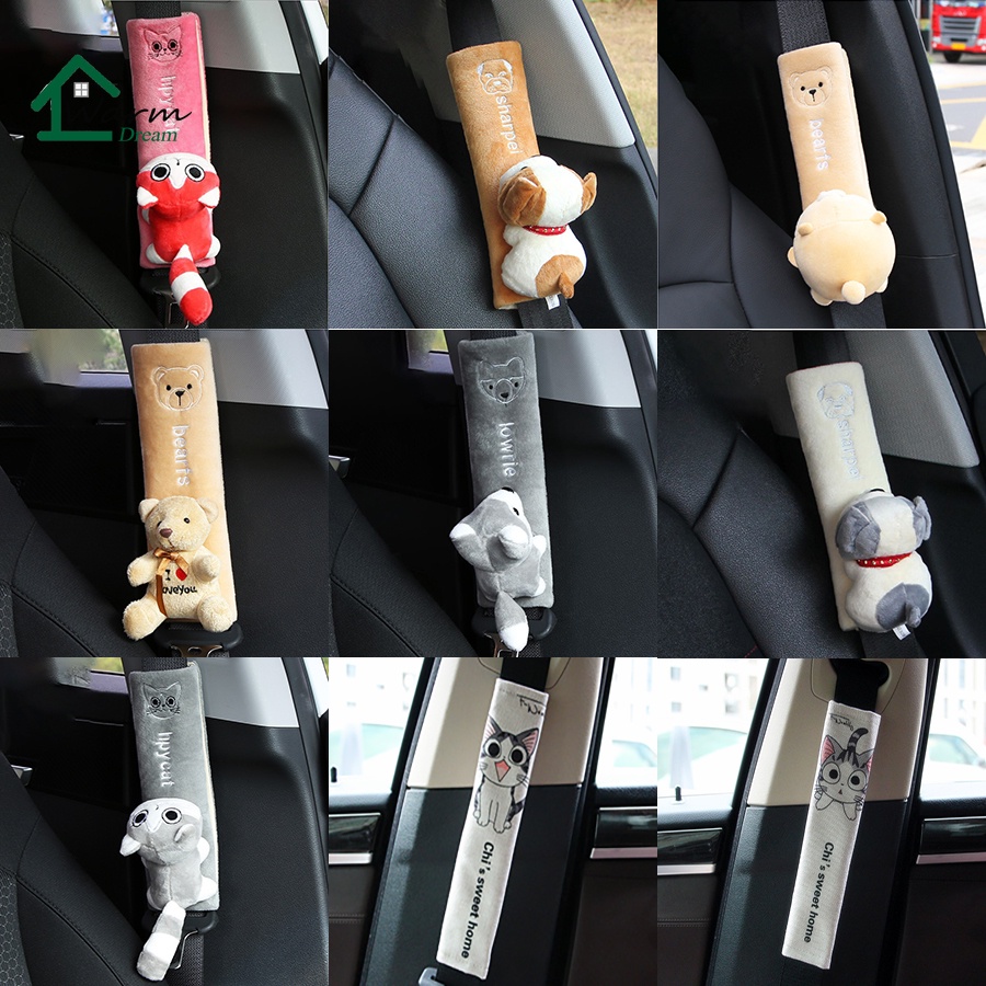 1 Vỏ Bọc Dây Đai An Toàn Họa Tiết Hoạt Hình Dễ Thương Cho Xe Hơi