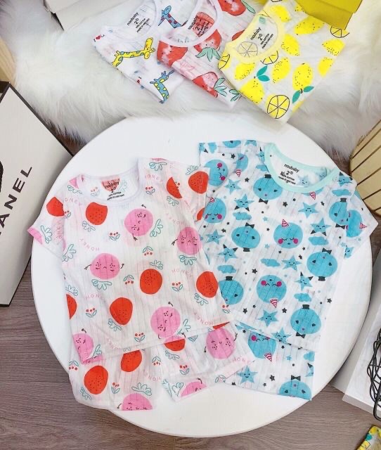 Set 6 bộ cotton giấy cọc tay-đồ bộ hè cho bé