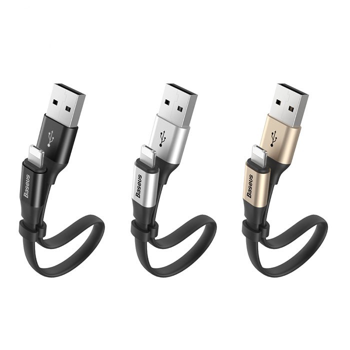 Cáp sạc BASEUS sạc nhanh và truyền dữ liệu tốc độ cao Nimble 2in1 chân Lightning &amp; Micro USB dài 23cm,sạc siêu nhanh