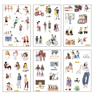 Sticker Dán Trang Trí Sổ Nhật Ký ( Nhiều Mẫu), 6 Tấm