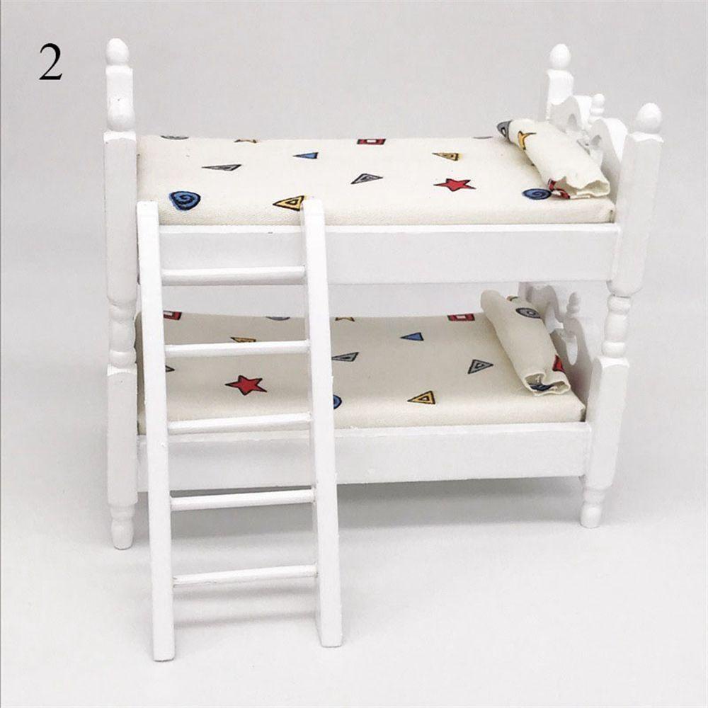 Giường Ngủ Bằng Gỗ Mini Tỉ Lệ 1 / 12 Dùng Trang Trí Nhà Búp Bê