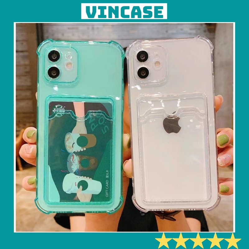 Ốp Lưng Iphone Trong Suốt Có Ngăn Đựng Thẻ,Đựng Ảnh Cho Iphone 12 Pro Max 12 11pro Max Xs Max 11 7 Plus 8 Plus - Vincase