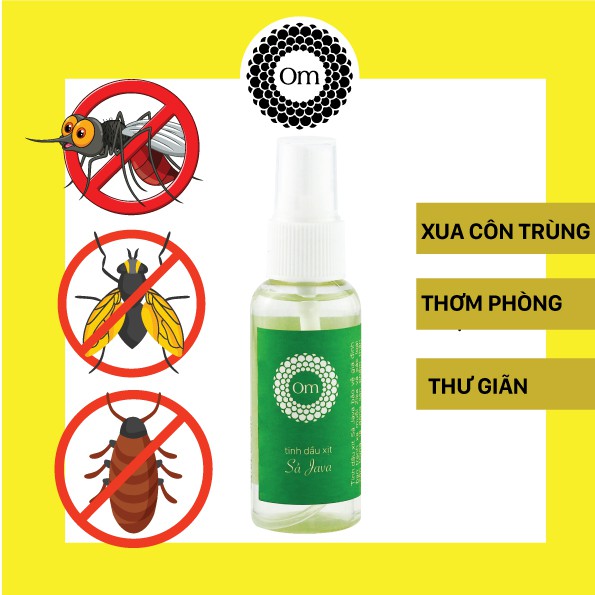 Xịt xua muỗi tinh dầu thiên nhiên, xịt đuổi côn trùng tinh dầu xả Java (Citronella) 50 ml