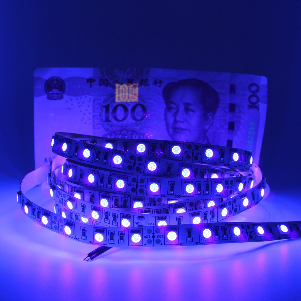 Đèn led Dây 5v ultraviolet 395-405nm 5050 smd ip20 ip65 Chống Thấm Nước Với Công Tắc 304 Màu Dạ Quang Tiện Dụng