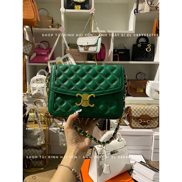 Túi đeo chéo kẹp nách trần trám khoá mỏ thời trang( ảnh thật shop chụp)