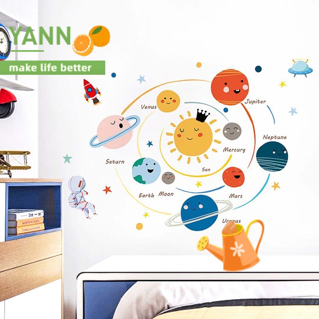 Miếng Dán Tường Vinyl Hình Hệ Mặt Trời DIY Trang Trí Phòng Trẻ Em