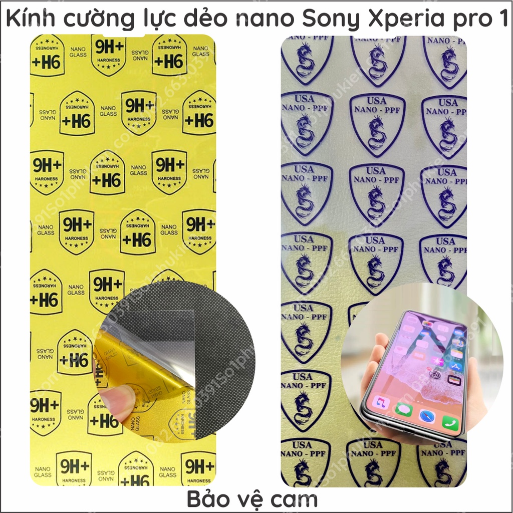 Dán cường lực Sony Xperia pro 1 ( CHỈ DÁN MẶT PHẲNG )dẻo nano, chuẩn cường lực 9H+, chống vỡ