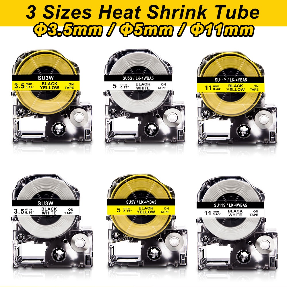 La-4wba5 LA-4YBA5 (SU5S SU5Y SU7Y SU11Y) Băng keo ống co nhiệt Φ3.5mm / 5mm / 11mm Trắng Vàng Tương 