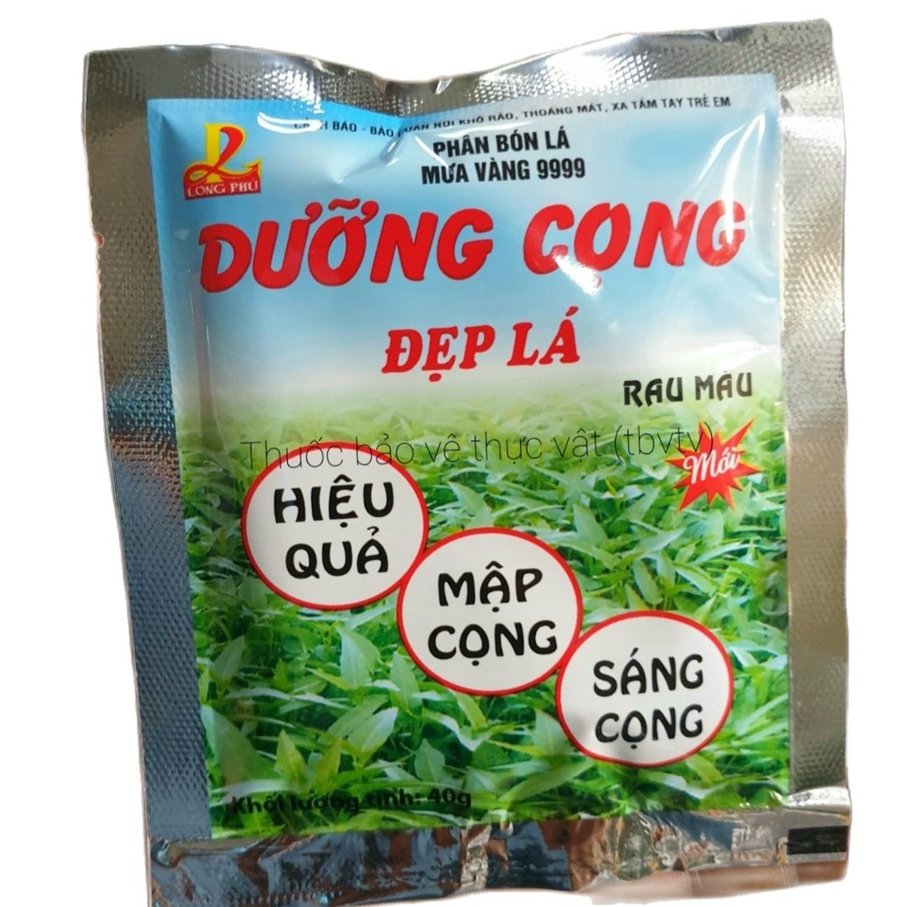 Phân bón lá Mưa VÀng 9999 Dưỡng Cọng Đẹp Lá rau màu , rau ăn lá , cây rau hữu cơ | gói 40gr