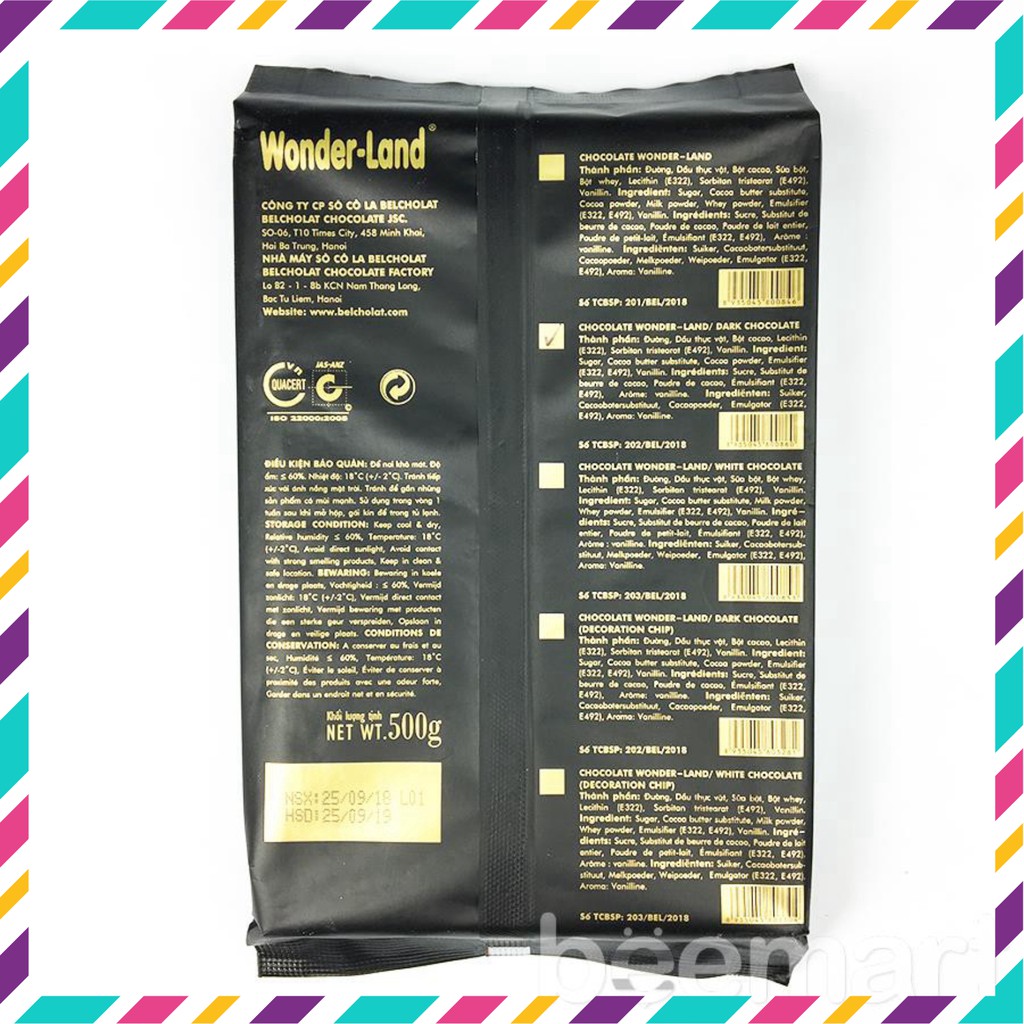 Socola đen Wonder Land 500g