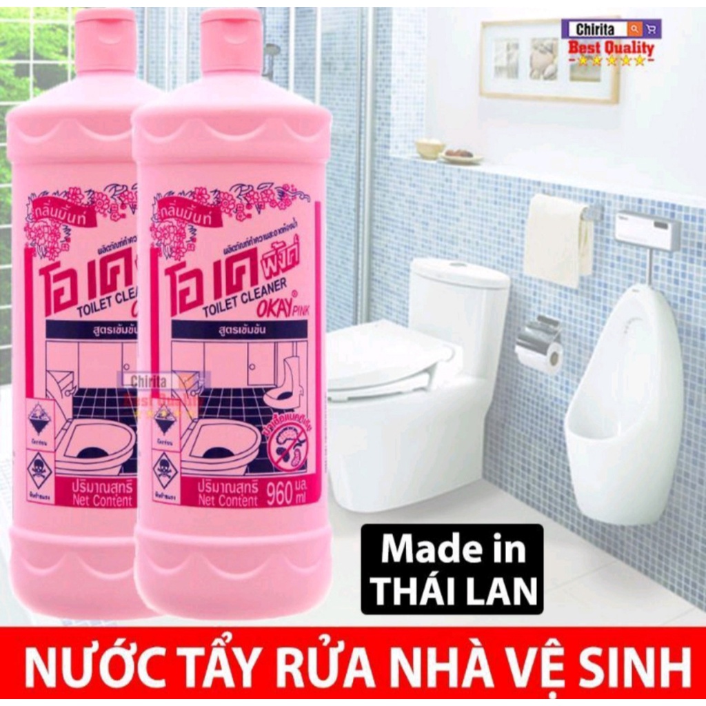 Nước Tẩy Toilet Okay Thái Lan 960ml Siêu Sạch An Toàn Tiết Kiệm