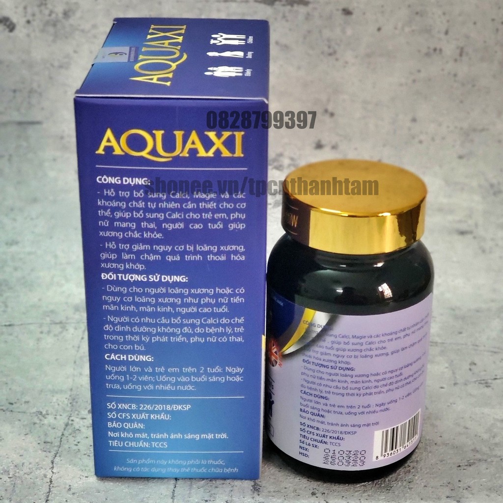 Viên uống AQUAXI bổ sung canxi cho mẹ bầu,trẻ nhỏ, người cao tuổi - Hộp 30 viên | BigBuy360 - bigbuy360.vn