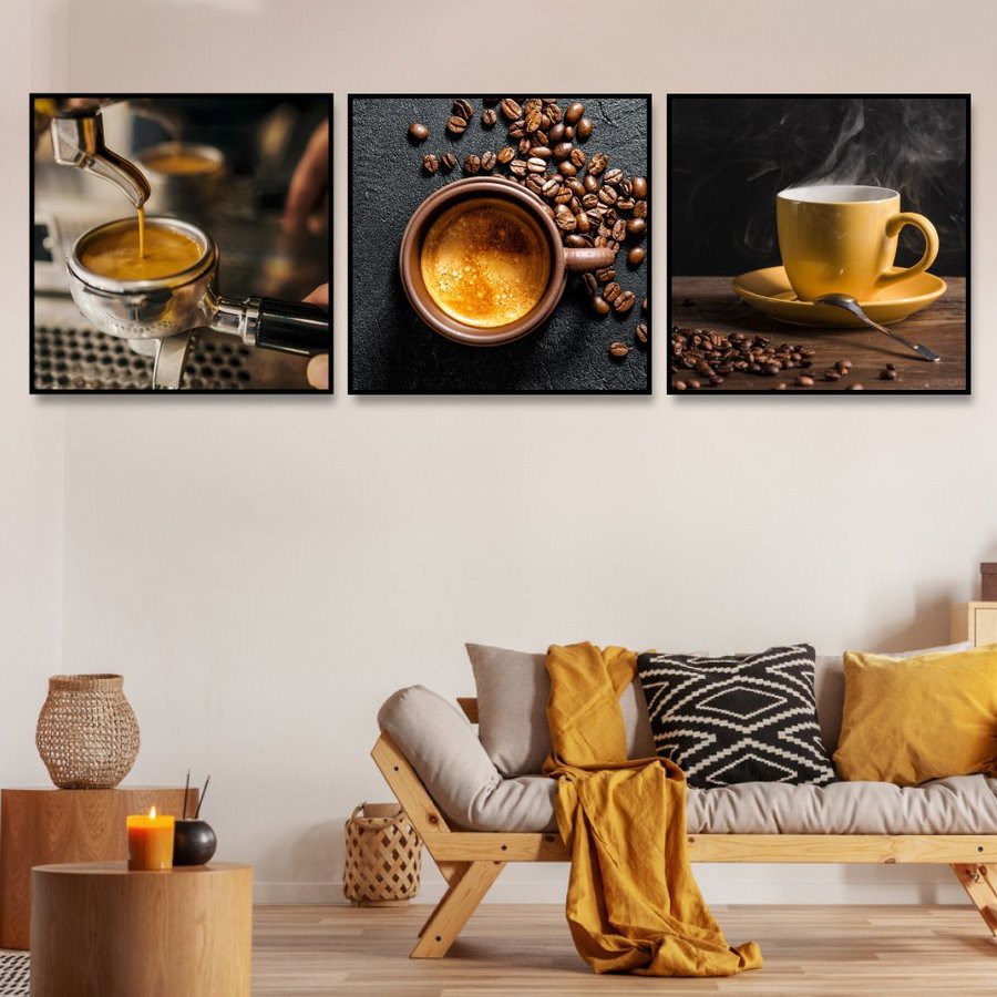 Tranh canvas treo tường coffee - Tranh canvas treo tường giá rẻ - Tặng kèm đinh 3 chân chuyên dụng không cần khoan tường