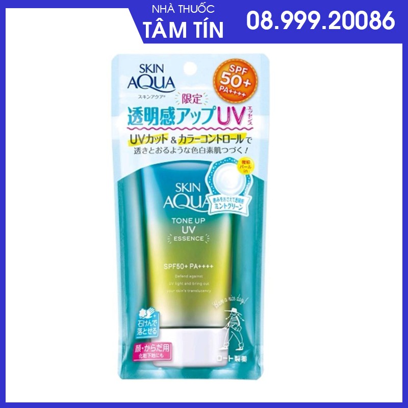 KEM CHỐNG NẮNG SKIN AQUA MINT GREEN PHIÊN BẢN DÀNH CHO DA MỤN, DA NHẠY CẢM