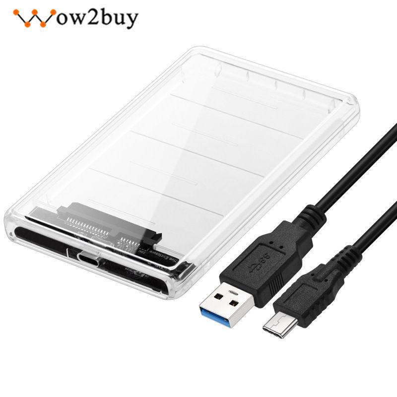 Bộ hộp đựng ổ cứng HDD trong suốt chuyển đổi cổng SATA sang USB 3.0 và dây cáp đi kèm