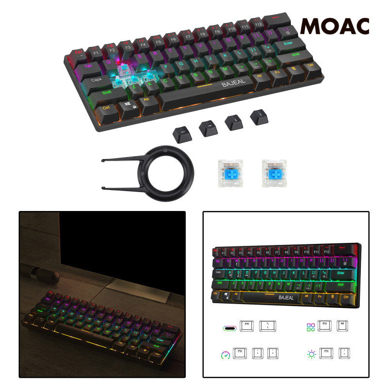 Bàn Phím Cơ Gaming 60% 61 Phím Chống Mờ Cho Game Thủ | BigBuy360 - bigbuy360.vn