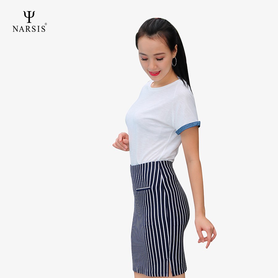 Chân váy nữ Narsis B8019 kẻ sọc