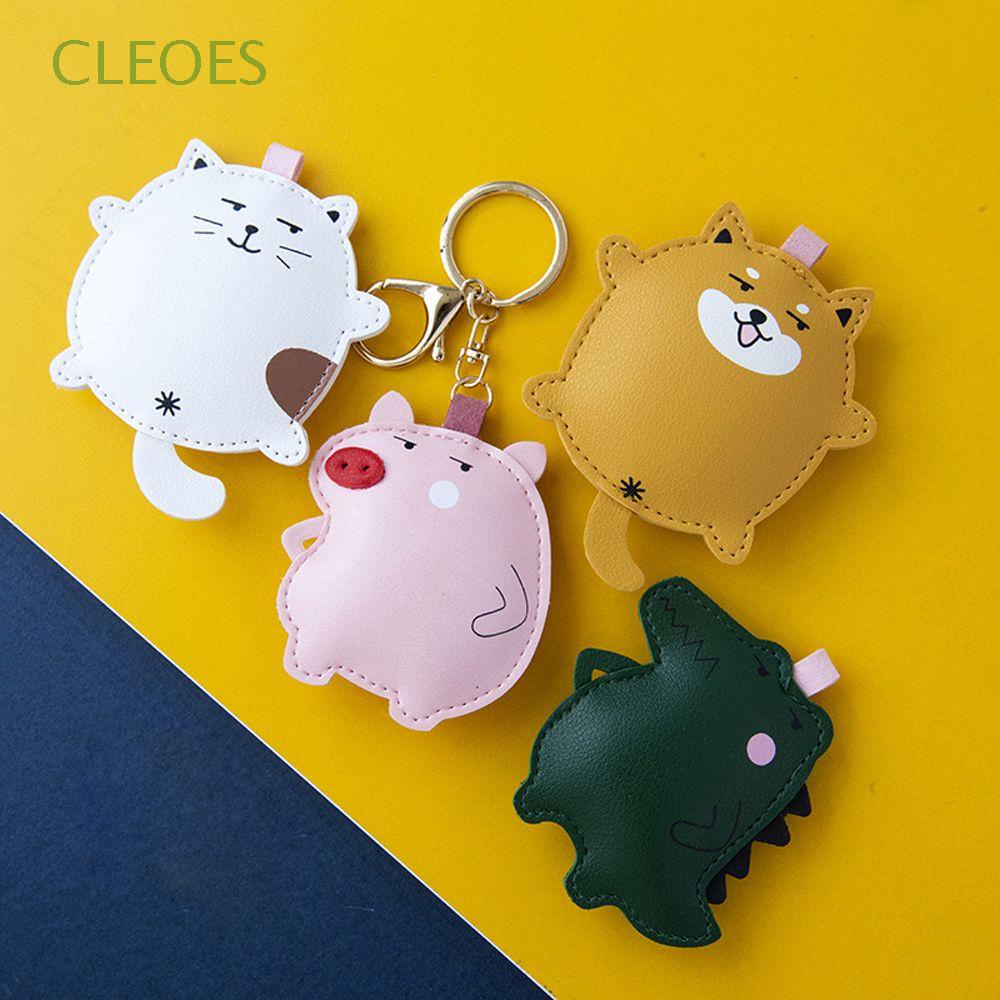 Móc khóa hình động vật hoạt hình bằng da PU dễ thương