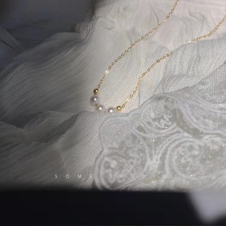 Vòng cổ Mạ Vàng/Bạc Mặt Hình Mặt Cười Đính Ngọc Trai