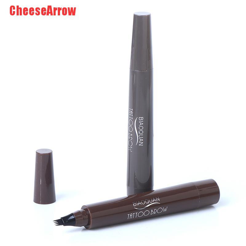 Bút Kẻ Lông Mày Dạng Phẩy Sợi 3d Thiết Kế Đầu Bút Phân Thành 4 Màu Sắc Lựa Chọn