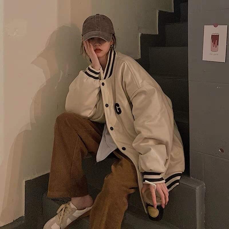 🤎 N e w I t e m 🤎 KÈM ẢNH THẬT cận chất Áo bomber kaki chữ G ,Anminhshop ,chất kaki from to tay bồng