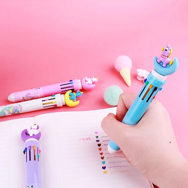 Bút bi nhiều ngòi 10 màu kẹo ngọt xinh xắn cho bé sáng tạo BBShine – H016