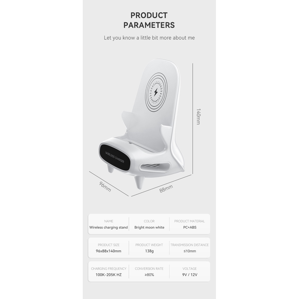 Đế Sạc Không Dây 15w Đế Sạc Nhanh Không Dây Dọc Chống Trượt Đế Sạc Điện Thoại Để Bàn Lười Đa Chức Năng Cho Apple Android Samsung