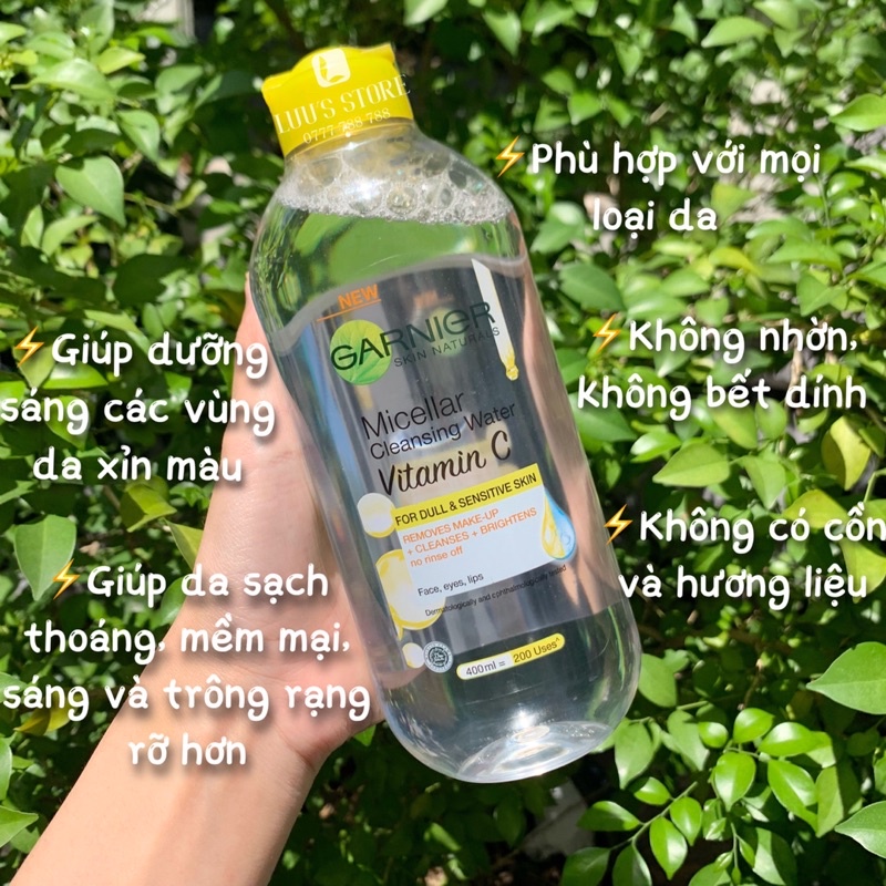 Nước Tẩy Trang Garnier Vitamin C Làm Sáng Da 400ml