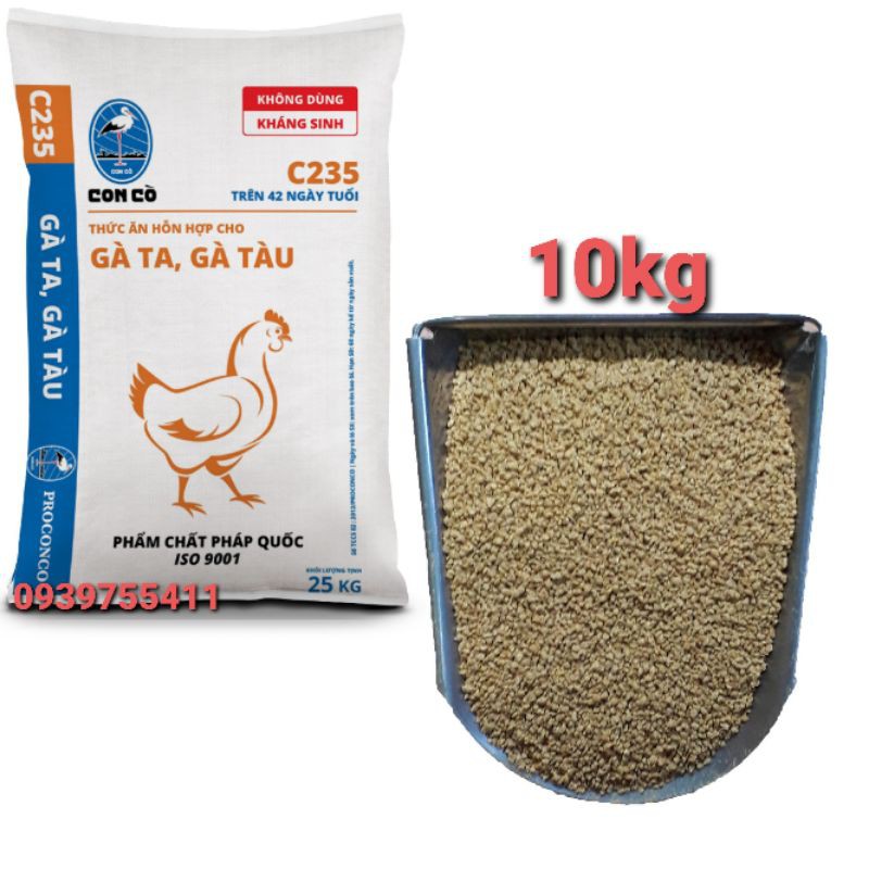 10KG Cám Cò C235 Thức Ăn Cho Gà Giò Cám Cho Vịt Tơ Thức Ăn Cho Chim Cút Thịt Cám Cho Gia Cầm