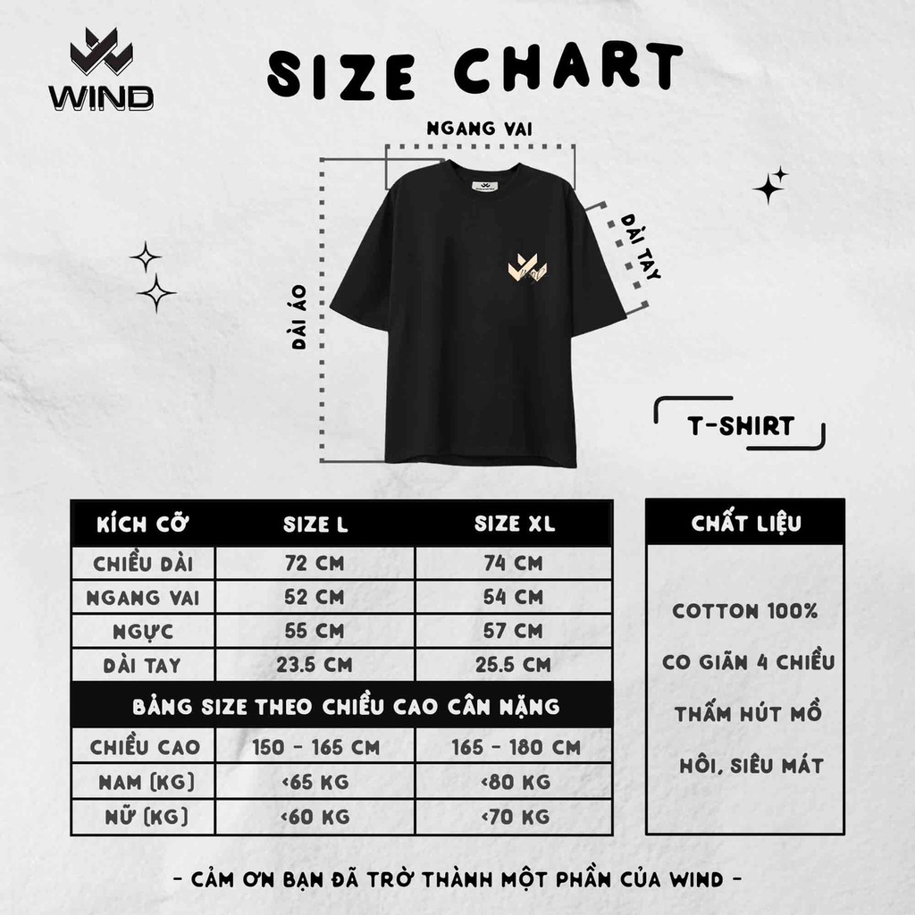 Áo phông unisex form rộng WIND tay lỡ oversize thun 100% cotton Studio nam nữ ulzzang | WebRaoVat - webraovat.net.vn