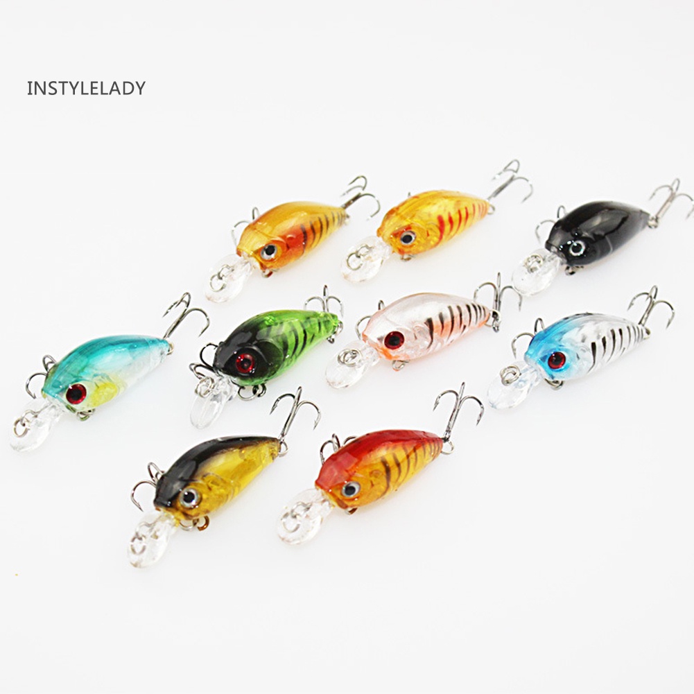 ✌Mồi Câu Cá Giả Bằng Nhựa Cứng Gắn Mắt 3D 4.5cm 1 Cái