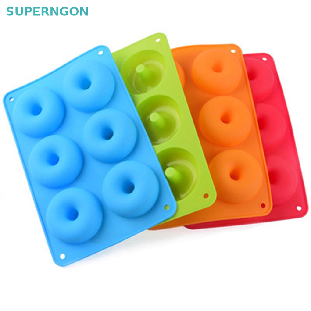 Khuôn Silicone 6 Ngăn Làm Bánh Donut DIY