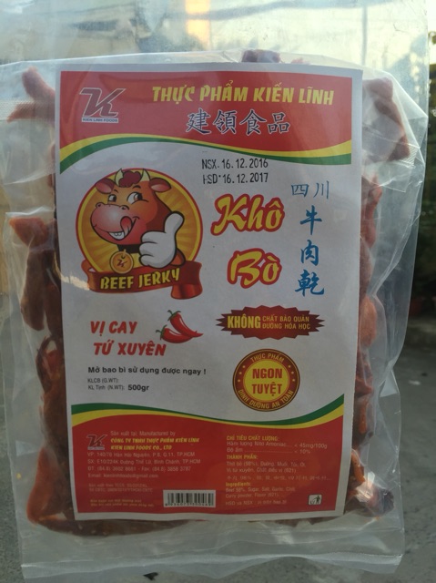 Khô bò miếng vừa vị cay đặt biệt 500g | BigBuy360 - bigbuy360.vn