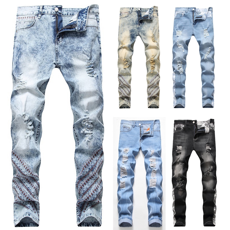 Men jeans mens Pant Denim Quần Nam Rách Dạo Phố Quần Bò Nam Rẻ Đẹp Quần Jeans Nam Thời Trang Quần Bò Rách Phong Cách YT