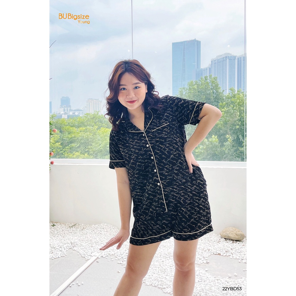 Pyjama cộc hoạ tiết BIGSIZE (55kg đến 95kg) - 22YBD53 - [BU Bigsize Young]