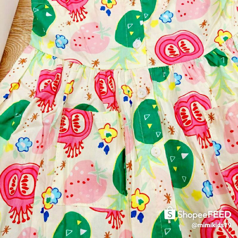 Váy hai dây 2-7T QUẢNG CHÂU bé gái cotton denim 100%, đầm dây cho bé bản to có túi váy xòe 2 3 4 5 6 7 tuổi