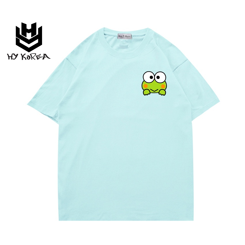 Áo thun cute tay ngắn nữ HY KOREA Vải cotton 75% form rộng in hình Ếch cười mỉm 504