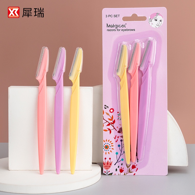 [Hàng mới về] Set 3 dao tỉa lông mày bằng thép không gỉ an toàn tiện dụng