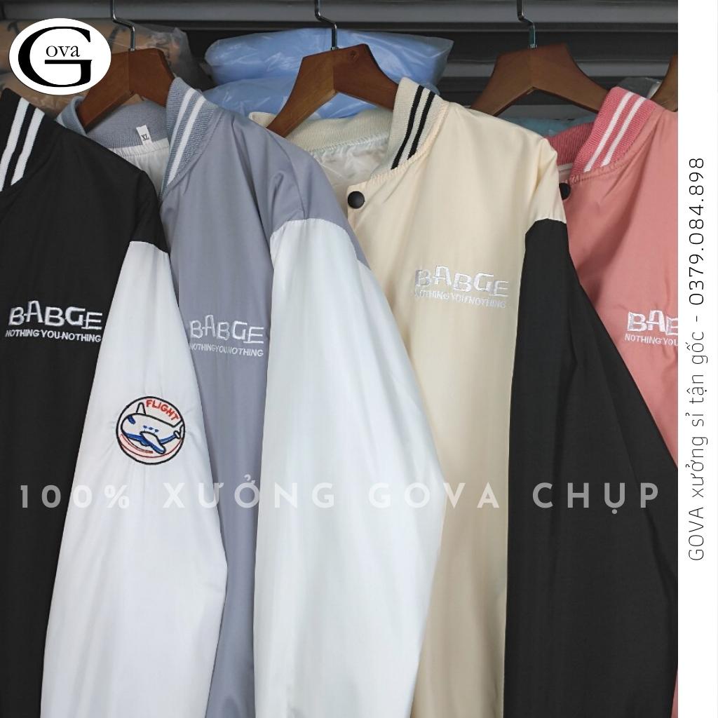 Áo Khoác Dù Bomber BABGE Form Rộng 2 Lớp Nam Nữ, Áo Khoác Gió Chống Nắng GOVA